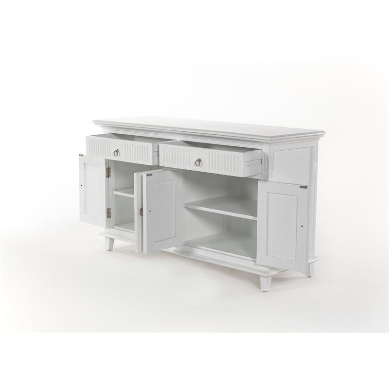 NovaSolo Buffet with 4 Doors Skansen Solid Wood in White