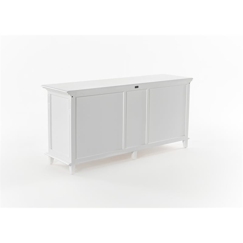 NovaSolo Buffet with 5 Doors Skansen Solid Wood in White