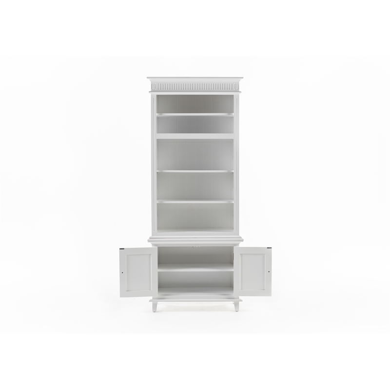 NovaSolo Single-Bay Hutch Unit Skansen Solid Wood in White