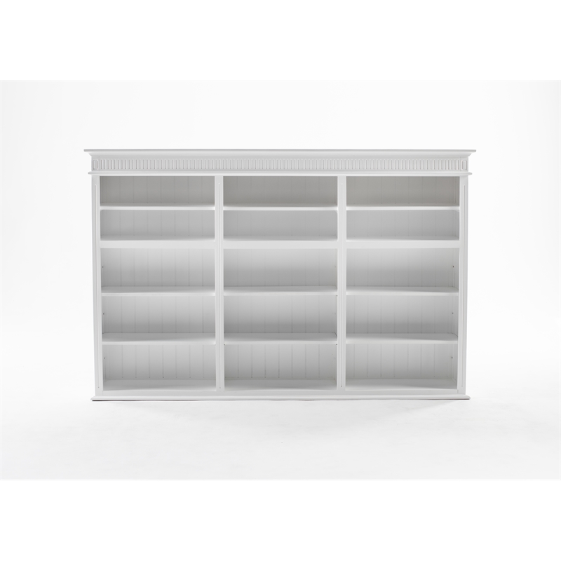 NovaSolo Triple-Bay Hutch Unit Skansen Solid Wood in White