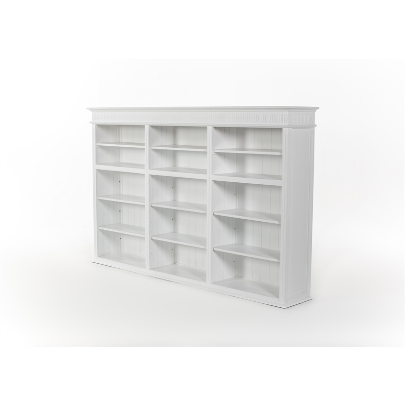 NovaSolo Triple-Bay Hutch Unit Skansen Solid Wood in White