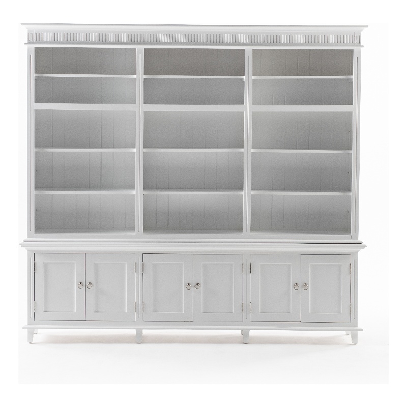 NovaSolo Triple-Bay Hutch Unit Skansen Solid Wood in White