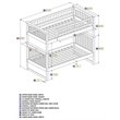 Leo & Lacey Modern Solid Wood Twin Over Twin Bunk Bed with USB Charger in Walnut