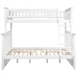 Leo & Lacey Modern Wood Twin Over Full Bunk Bed with USB Charger in White