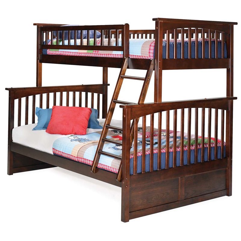 Leo & Lacey Twin Over Full Bunk Bed in Walnut