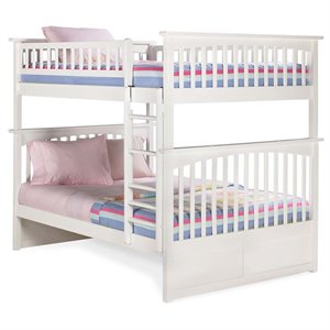 Leo & Lacey Full Over Full Bunk Bed in White