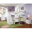 Leo & Lacey Full Over Full Staircase Bunk Bed in White
