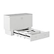Leo & Lacey Modern Solid Wood Queen Murphy Bed Chest Decor in White