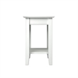 Leo & Lacey Transitional Wood Side Table with USB Charging Ports in White