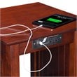 Leo & Lacey Modern Wood End Table w/ USB Charging Ports in Walnut