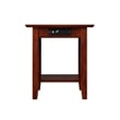 Leo & Lacey Modern Wood End Table w/ USB Charging Ports in Walnut