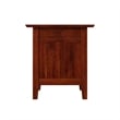 Leo & Lacey Modern Wood End Table w/ USB Charging Ports in Walnut