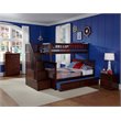 Leo & Lacey Wooden Twin Over Full Staircase Trundle Bunk Bed Walnut
