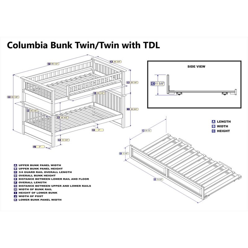 Leo & Lacey Twin Over Twin Trundle Bunk Bed in White