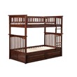 Leo & Lacey Mid-Century Solid Wood Twin Over Twin Storage Bunk Bed in Walnut