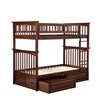 Leo & Lacey Mid-Century Solid Wood Twin Over Twin Storage Bunk Bed in Walnut