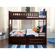 Leo & Lacey Mid-Century Solid Wood Twin Over Twin Storage Bunk Bed in Walnut