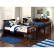 Leo & Lacey Mid-Century Solid Wood Twin Over Twin Storage Bunk Bed in Walnut