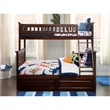 Leo & Lacey Wood Walnut Twin Over Full Bunk Bed Storage 68.13