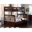 Leo & Lacey Wood Walnut Twin Over Full Bunk Bed Storage 68.13