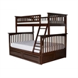 Leo & Lacey Wood Walnut Twin Over Full Bunk Bed Storage 68.13