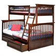 Leo & Lacey Wood Walnut Twin Over Full Bunk Bed Storage 68.13