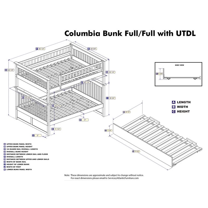Leo & Lacey Urban Full Over Full Trundle Bunk Bed