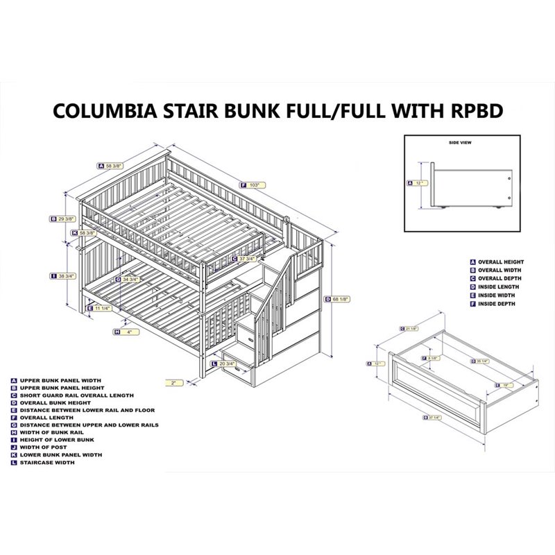 Leo & Lacey Full Over Full Staircase Storage Bunk Bed