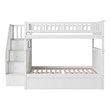 Leo & Lacey Mid-Century Wood Full Over Full Staircase Storage Bunk Bed in White