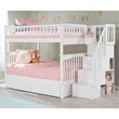 Leo & Lacey Mid-Century Wood Full Over Full Staircase Storage Bunk Bed in White