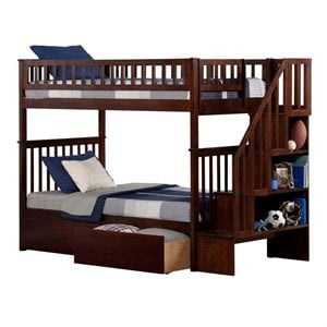 Leo & Lacey Twin Over Twin Staircase Storage Bunk Bed
