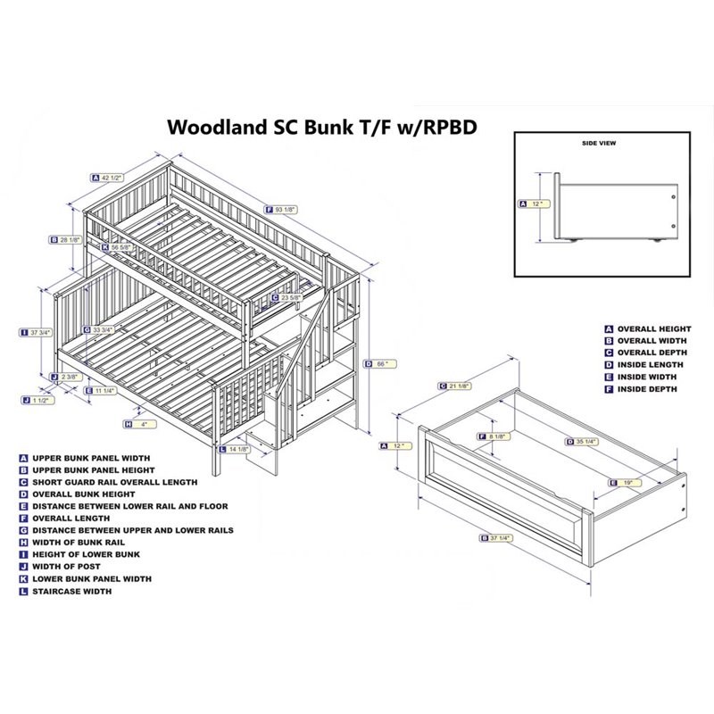 Leo & Lacey Twin Over Full Staircase Storage Bunk Bed