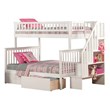 Leo & Lacey Mid-Century Wood Twin Over Full Staircase Storage Bunk Bed in White