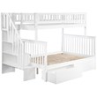 Leo & Lacey Mid-Century Wood Twin Over Full Staircase Storage Bunk Bed in White
