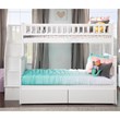 Leo & Lacey Mid-Century Wood Twin Over Full Staircase Storage Bunk Bed in White
