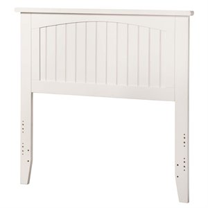 Leo & Lacey Contemporary Twin Wood Panel Headboard in White Finish