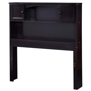 Leo & Lacey Contemporary Twin Wood Bookcase Headboard in Espresso