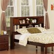 Leo & Lacey Contemporary Full Wood Bookcase Headboard in Walnut