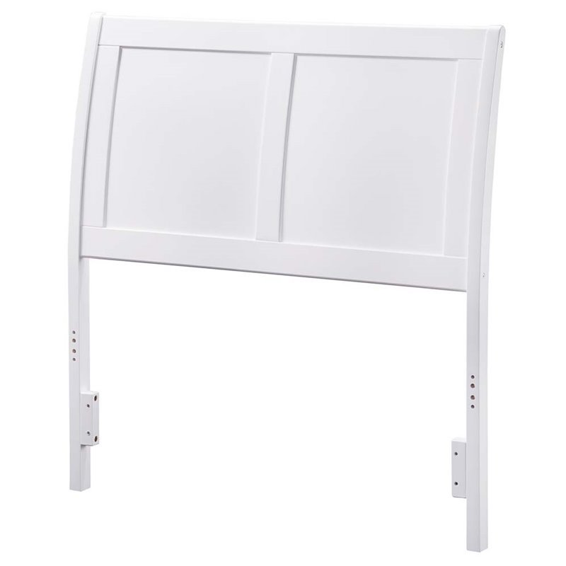 Leo & Lacey Contemporary Twin Sleigh Wood Headboard in White