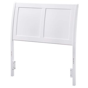 Leo & Lacey Contemporary Twin Sleigh Wood Headboard in White