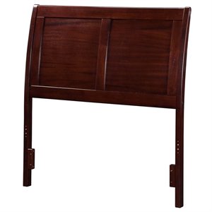 Leo & Lacey Contemporary Twin Sleigh Wood Headboard in Walnut