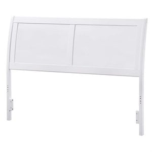 Leo & Lacey Contemporary Full Sleigh Wood Headboard in White