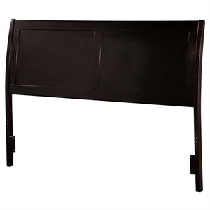 Leo & Lacey Contemporary Queen Sleigh Wood Headboard in Espresso