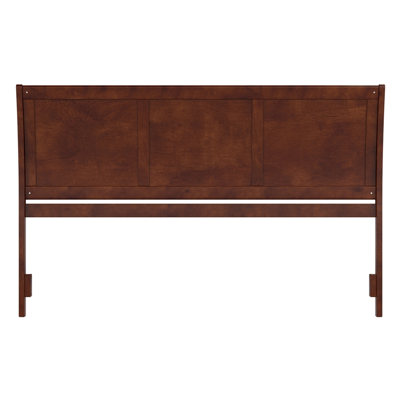 Leo & Lacey Contemporary King Sleigh Wood Headboard in Walnut
