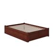 Leo & Lacey Urban Full Trundle Platform Bed in Walnut