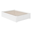 Leo & Lacey Solid Wood Urban Full Storage Platform Bed in White