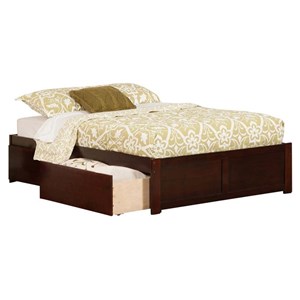 Leo & Lacey Urban Full Storage Platform Bed in Walnut