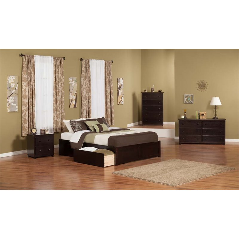 Leo & Lacey Queen Storage Platform Bed in Espresso
