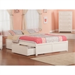 Leo & Lacey Solid Wood Urban Queen Storage Platform Bed in White