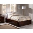 Leo & Lacey Solid Wood Urban Queen Storage Platform Bed in Walnut
